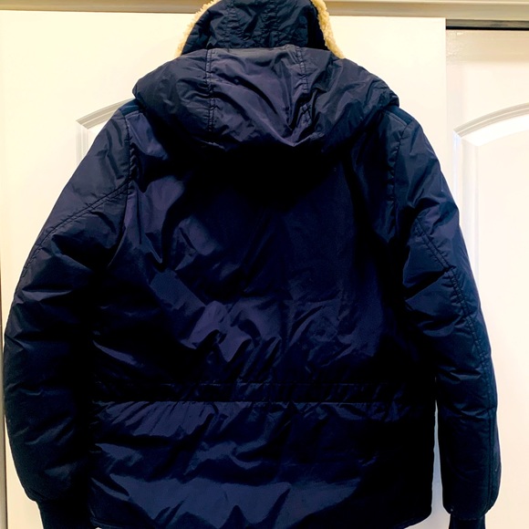 Moncler men’s navy puff shearling jacket - Picture 3 of 9